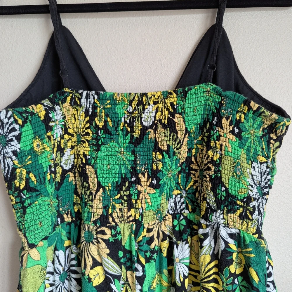 NWOT International Concepts Floral Green and Yellow Wide Leg Jumpsuit Si… - Picture 5 of 7